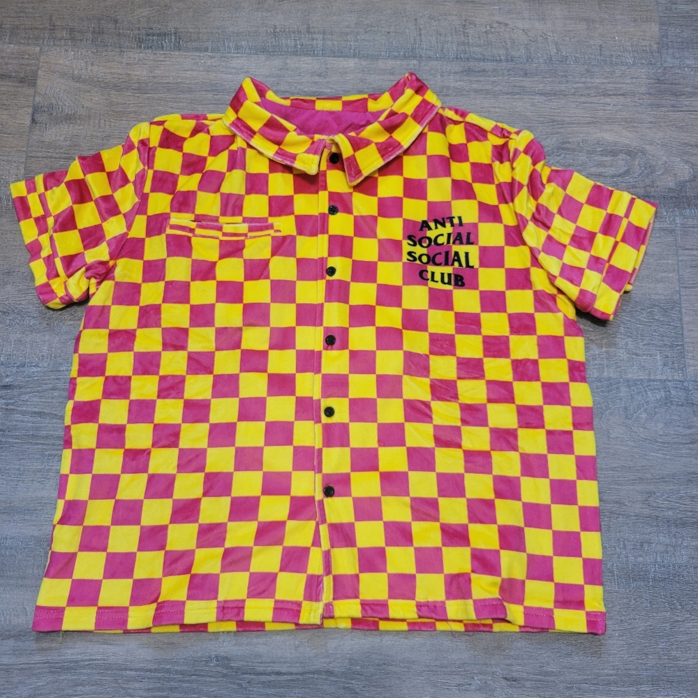 Anti Social Social Club Pajama Set Size Medium Velour Pants Shirt And Bag